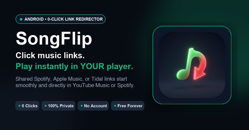 SongFlip – Zero-Click Music Link Redirector – screenshot 1