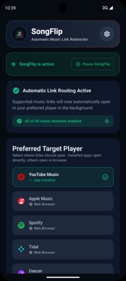 SongFlip – Zero-Click Music Link Redirector – screenshot 8