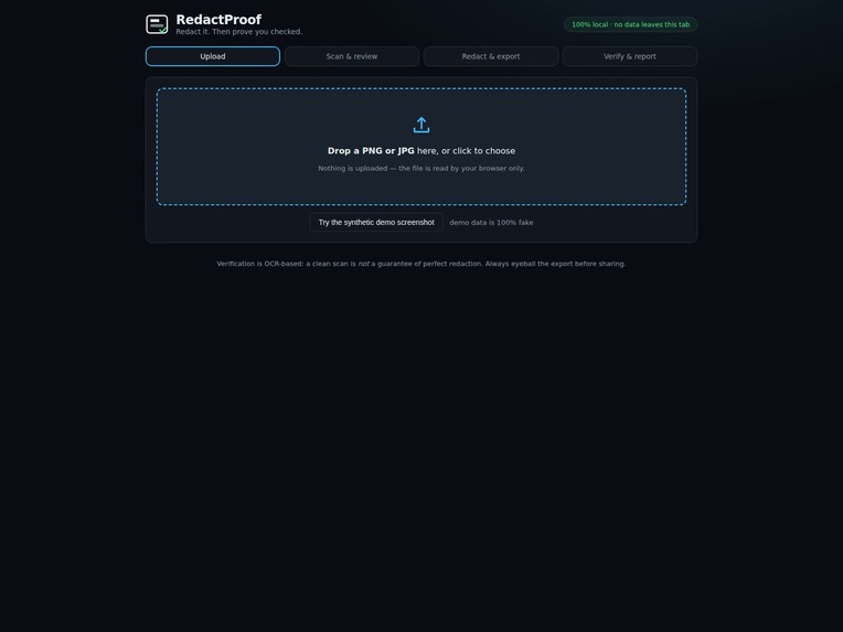 RedactProof – screenshot 1