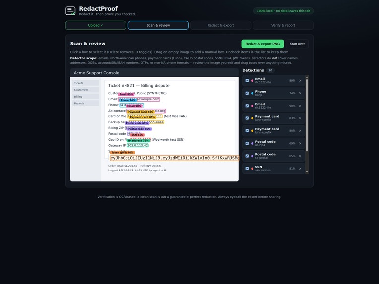 RedactProof – screenshot 2