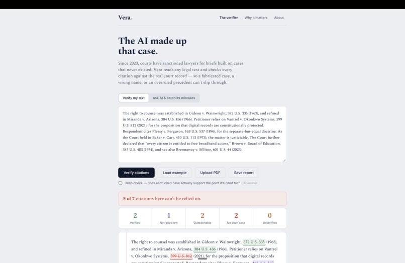 Vera — Legal Citation Verifier – screenshot 2