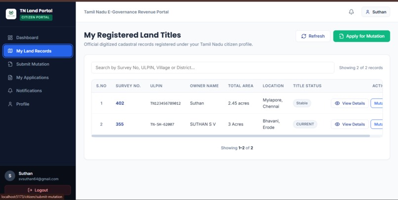 Land Record Mutation and Fraud Anomaly Detection – screenshot 3
