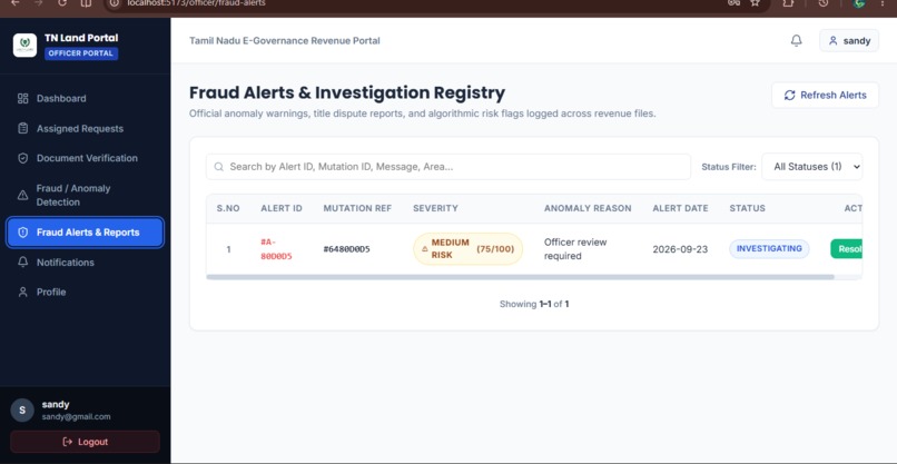 Land Record Mutation and Fraud Anomaly Detection – screenshot 4