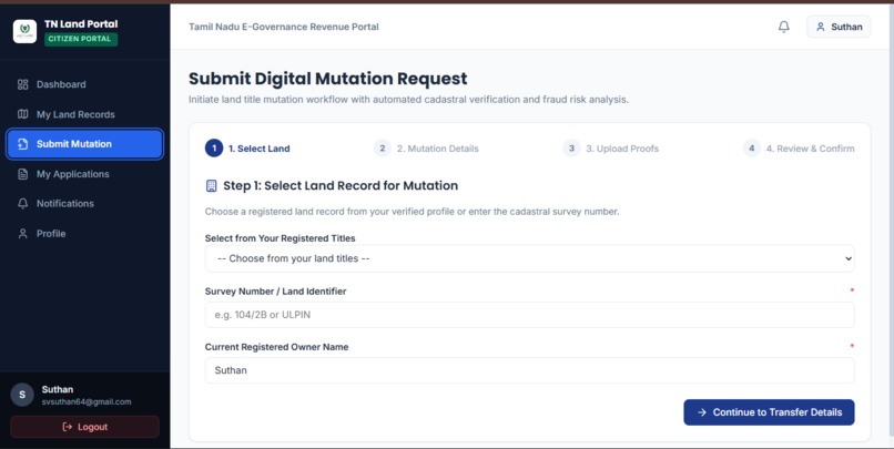 Land Record Mutation and Fraud Anomaly Detection – screenshot 5