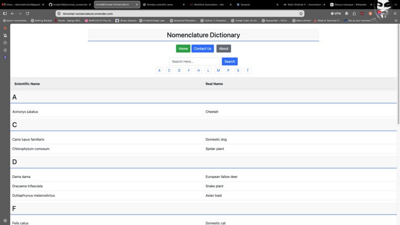 Binomial Nomenclature Dictionary – screenshot 1