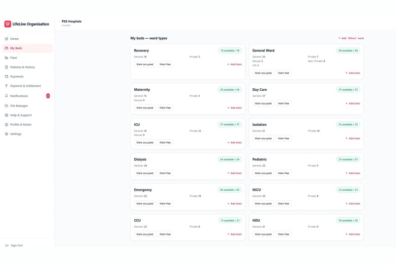Smart Ambulance Dispatch & Hospital bed Availability System – screenshot 4
