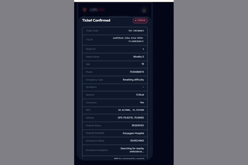Smart Ambulance Dispatch & Hospital bed Availability System – screenshot 8