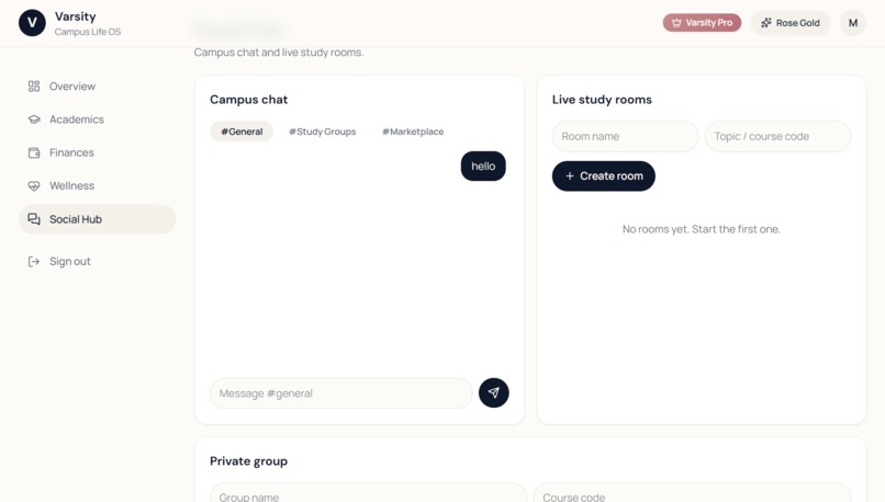 Varsity: An All-in-One Campus OS – screenshot 11