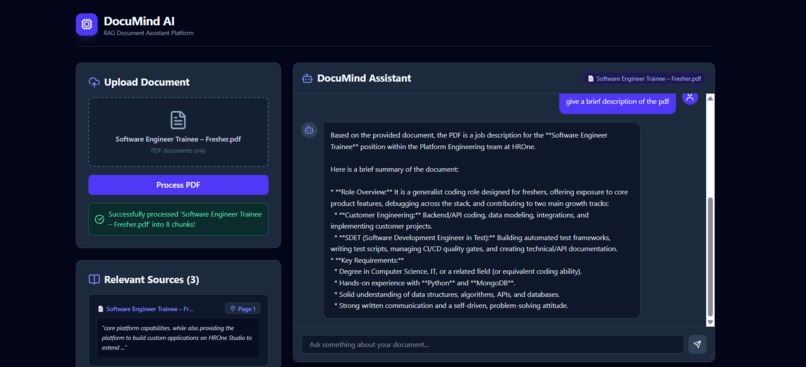 DocuMind AI: RAG Document Assistant Platform – screenshot 2