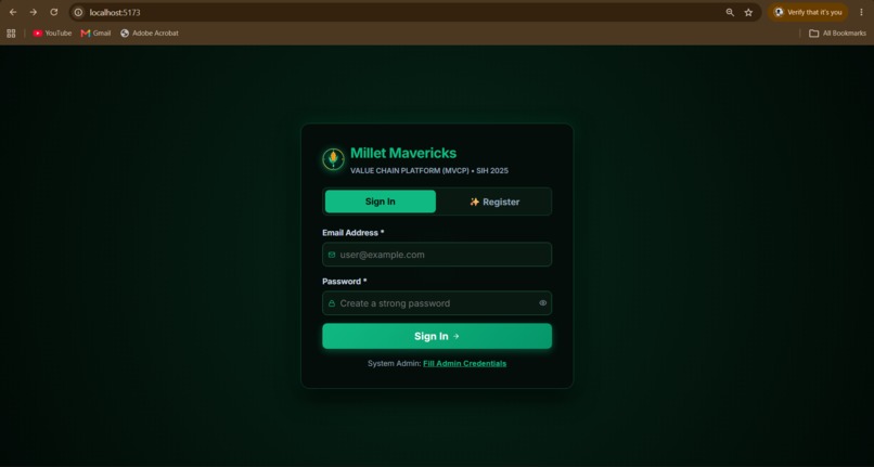 Millet value chain platform – screenshot 1