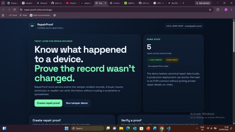 RepairProof – screenshot 1