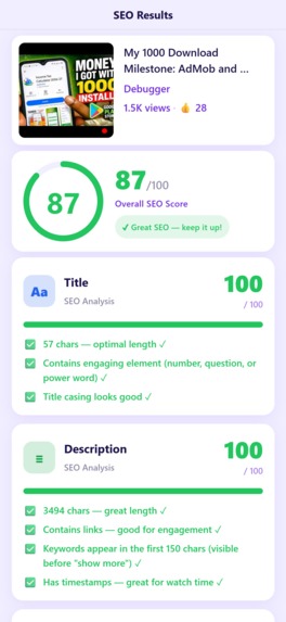 YTSEO: YouTube SEO AI Tool – screenshot 5