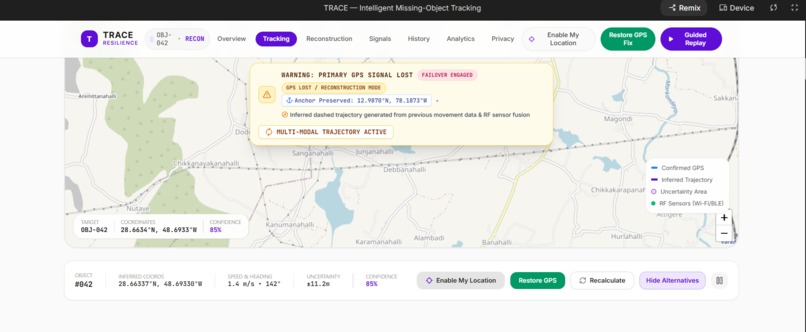 TRACE — Intelligent GPS-Loss Reconstruction – screenshot 1