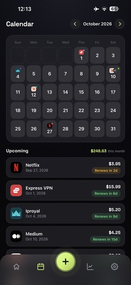 Subscription Tracker RenewBell – screenshot 4