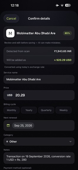 Subscription Tracker RenewBell – screenshot 8