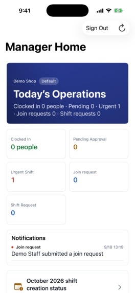 Shift Management Agent – screenshot 2