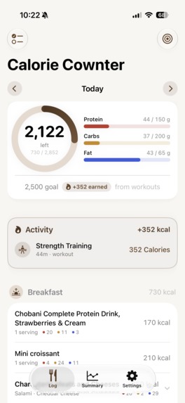Calorie Cownter - Food Log – screenshot 1