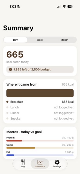 Calorie Cownter - Food Log – screenshot 5