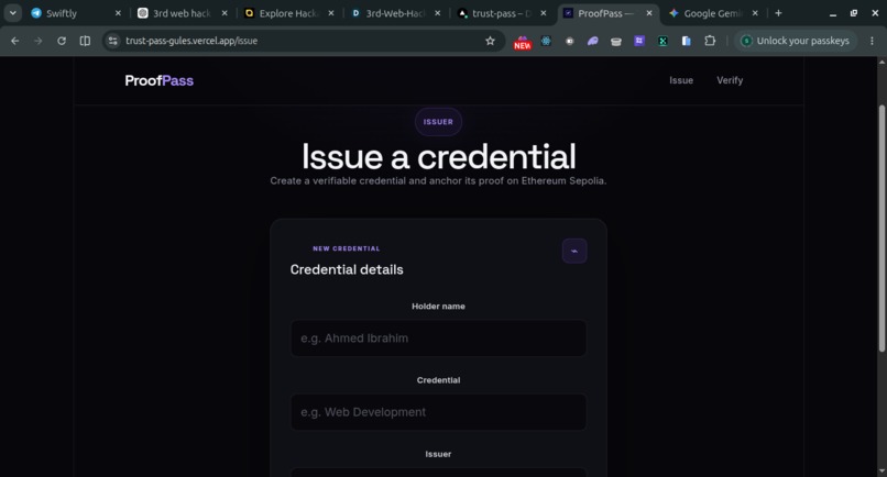 proof pass – screenshot 2