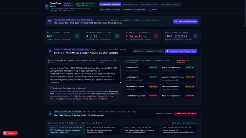 ScopeForge Web3: Smart Account Firewall – screenshot 1