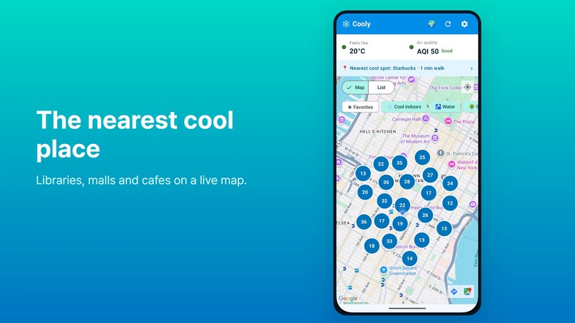 Cooly — Find cool, stay safe – screenshot 2