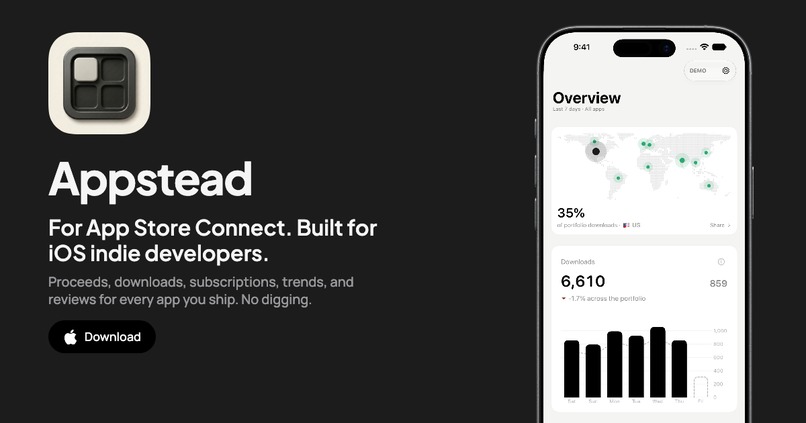 Appstead: App Store Analytics for Indie Developers – screenshot 1