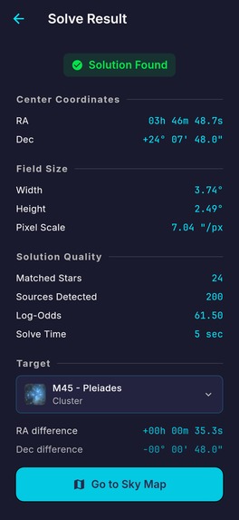 Sideris: Star Map & Solver – screenshot 8