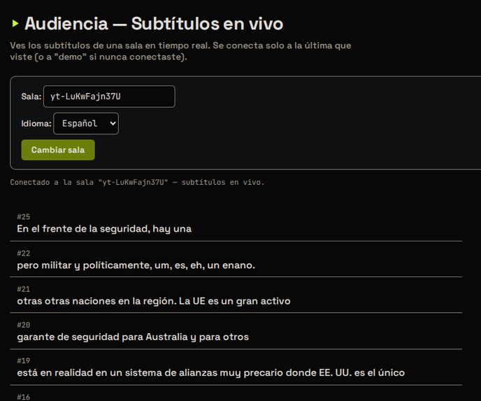 nerdearla-live-transcribe – screenshot 2