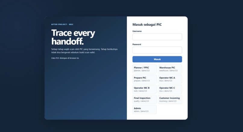MSC Traceability – screenshot 8