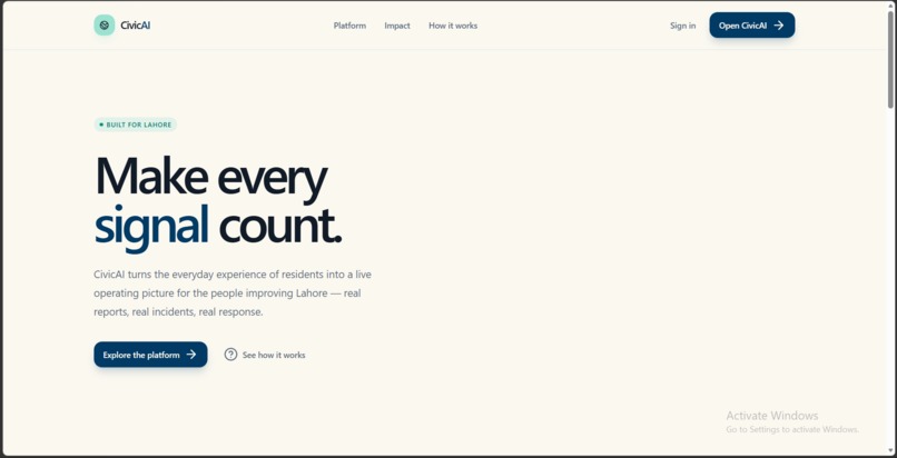 CivicAI — Lahore's Urban Intelligence Platform – screenshot 1