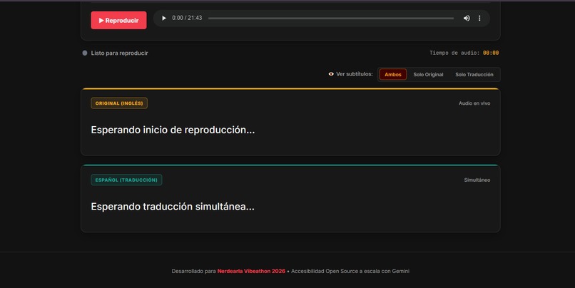 nerdearla live captions – screenshot 2