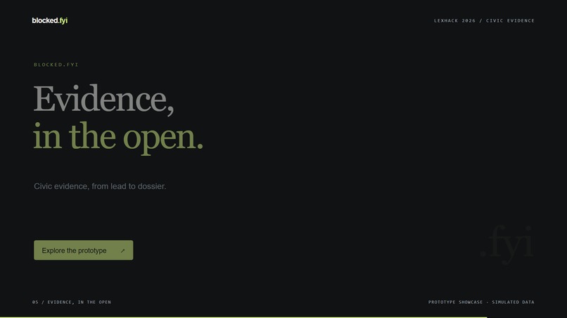 Blocked.fyi — Evidence, in the Open – screenshot 1