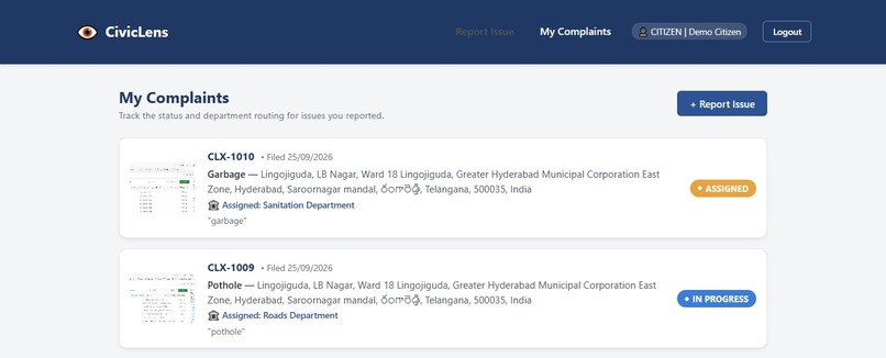 SMART CIVIC SENSE ISSUE REPORTING SYSTEM – screenshot 4