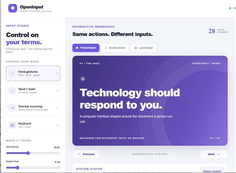 OpenInput – screenshot 1