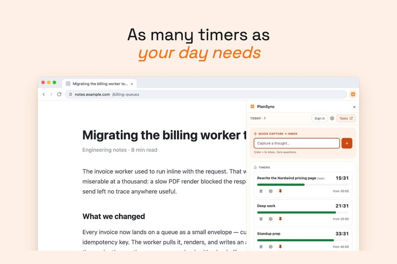 PlanSync Tasks & Parallel Timers – screenshot 4