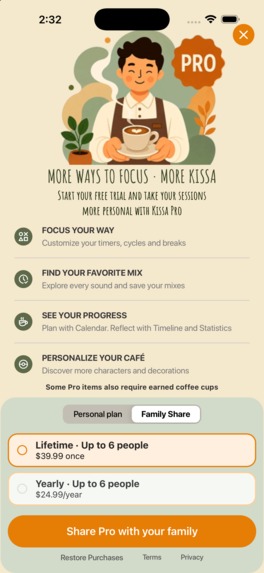 Kissa: Cozy focus timer – screenshot 3