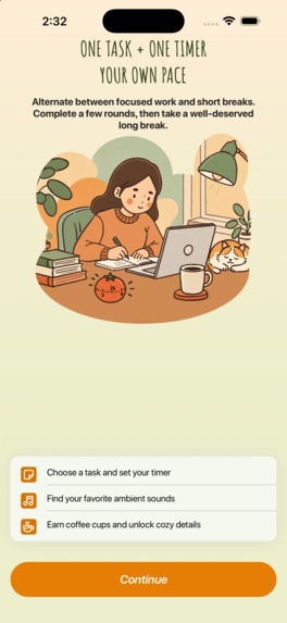 Kissa: Cozy focus timer – screenshot 2