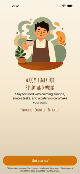 Kissa: Cozy focus timer – screenshot 1