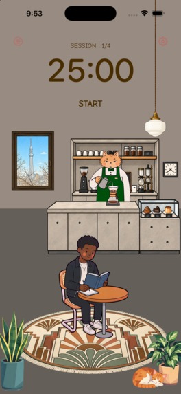 Kissa: Cozy focus timer – screenshot 6