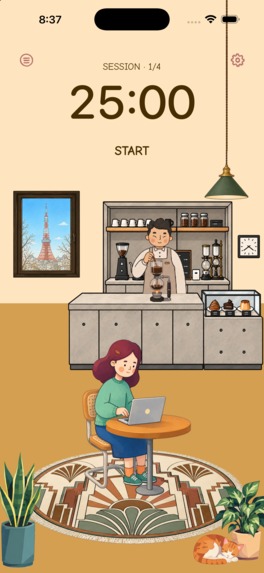 Kissa: Cozy focus timer – screenshot 4