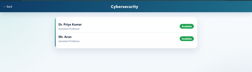 FacultyTrack – Smart Faculty Availability System – screenshot 1