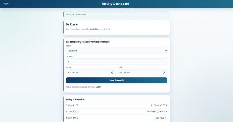 FacultyTrack – Smart Faculty Availability System – screenshot 7