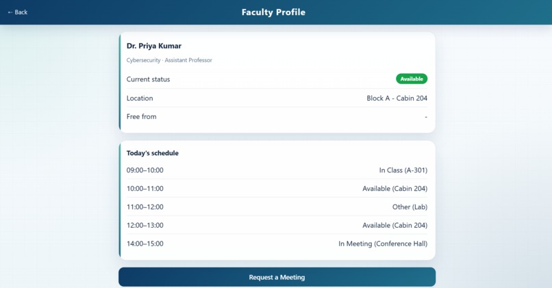FacultyTrack – Smart Faculty Availability System – screenshot 8