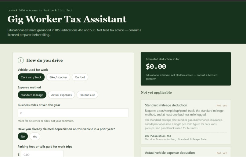 Mile - Gig Worker Tax Deduction Assistant – screenshot 1