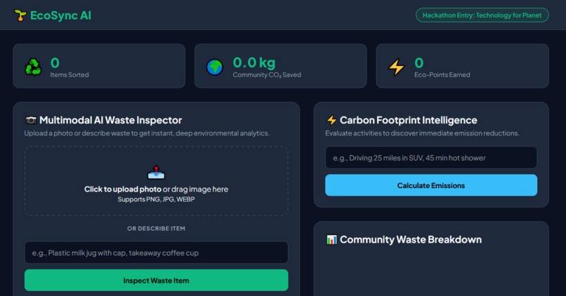 EcoSync-AI-Powered-Waste-Sorting-Carbon-Tracking-Platform – screenshot 2