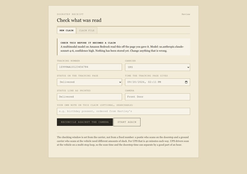Doorstep Receipt – screenshot 2