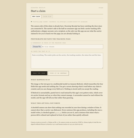 Doorstep Receipt – screenshot 1