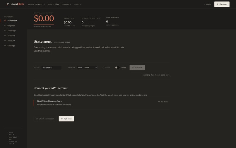 CloudSlash - GUI  – screenshot 1