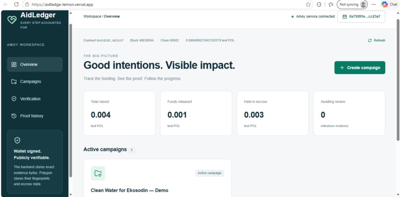 AidLedger – screenshot 2