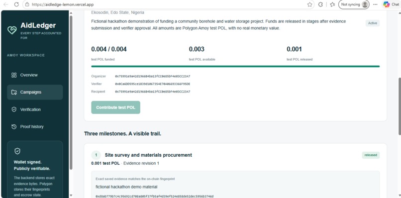 AidLedger – screenshot 1